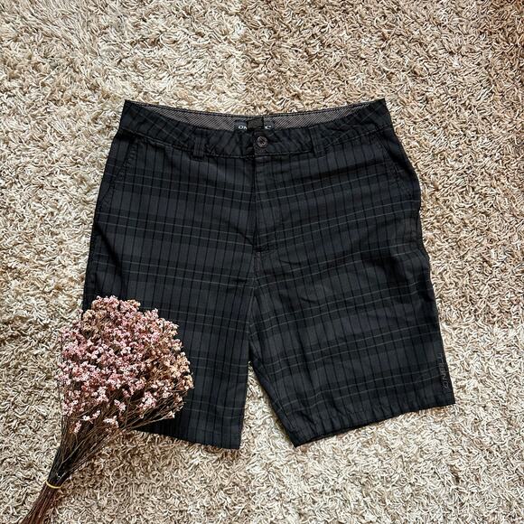 O'Neill Black Shorts Striped Chino Logo Viscose Men’s Australia Size 34 - Picture 1 of 7